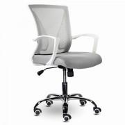 Кресло BRABIX "Wings MG-306", пластик белый, хром, сетка, серое, 532012 - Премиум Сервис