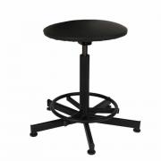 Кресло кассира, ресепшн РС37, без спинки, без подлокотников, кожзам, черное - Премиум Сервис