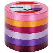 Лента атласная ширина 12 мм, набор №2 6 цветов по 23 м, BRAUBERG, 591500 - Премиум Сервис