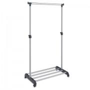 Вешалка для плечиков СН-4345, 1660х860х440 мм, передвижная, пластик/металл, серая/хром - Премиум Сервис