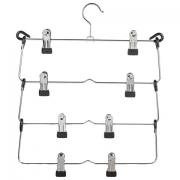 Вешалка-плечики качели, 4 секции, металлическая, с клипсами для юбок и брюк, BRABIX, 607472 - Премиум Сервис