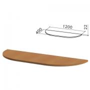 Стол приставной полукруг "Монолит", 1200х400х750 мм, БЕЗ ОПОР (640137), цвет орех гварнери, ПМ39.3 - Премиум Сервис