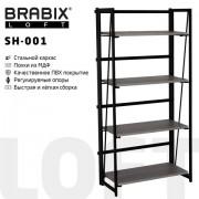 Стеллаж на металлокаркасе BRABIX "LOFT SH-001", 600х300х1250 мм, складной, цвет дуб антик, 641229 - Премиум Сервис
