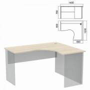 Стол компактный ЧАСТЬ 1 "Арго", 1400х1200х760 мм, правый, ясень шимо - Премиум Сервис