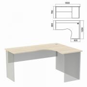 Стол компактный ЧАСТЬ 1 "Арго", 1600х1200х760 мм, правый, ясень шимо - Премиум Сервис