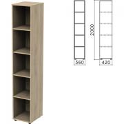 Шкаф (стеллаж) "Приоритет", 360х420х2000 мм, 4 полки, кронберг, К-932, К-932 кронберг - Премиум Сервис