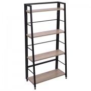 Стеллаж BRABIX "Smart SH-007", 605х295х1193 мм, ЛОФТ, трапеция, складной, металл/ЛДСП дуб, каркас черный, 641872 - Премиум Сервис