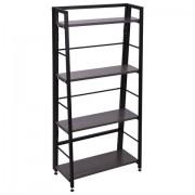 Стеллаж BRABIX "Smart SH-007", 605х295х1193 мм, ЛОФТ, трапеция, складной, металл/ЛДСП ясень, каркас черный, 641873 - Премиум Сервис