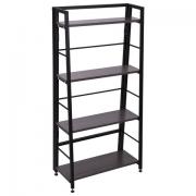 Стеллаж BRABIX "Smart SH-007", 605х295х1193 мм, ЛОФТ, трапеция, складной, металл/ЛДСП ясень, каркас черный, 641873 - Премиум Сервис