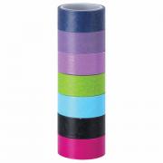 Клейкие WASHI-ленты для декора "ИНТЕНСИВ", 7 холодных цветов, 15 мм х 3 м, рисовая бумага, ОСТРОВ СОКРОВИЩ, 661699 - Премиум Сервис