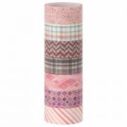 Клейкие WASHI-ленты для декора ОТТЕНКИ РОЗОВОГО, 15 мм х 3 м, 7 цветов, рисовая бумага, ОСТРОВ СОКРОВИЩ, 661704 - Премиум Сервис
