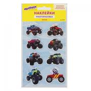 Наклейки зефирные "Машины", многоразовые, 10х15 см, ЮНЛАНДИЯ, 661784 - Премиум Сервис
