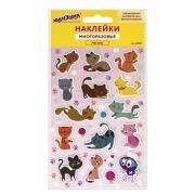 Наклейки зефирные "Котята", многоразовые, 10х15 см, ЮНЛАНДИЯ, 661787 - Премиум Сервис