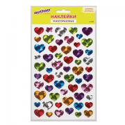 Наклейки виниловые "Сердца", многоразовые, голографические, 14х21 см, ЮНЛАНДИЯ, 661833 - Премиум Сервис