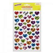 Наклейки виниловые "Сердца", многоразовые, голографические, 14х21 см, ЮНЛАНДИЯ, 661833 - Премиум Сервис
