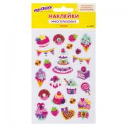 Наклейки зефирные "Праздник", многоразовые, перламутровые со стразами, 10х15 см, ЮНЛАНДИЯ, 661838 - Премиум Сервис