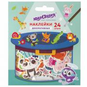 Наклейки из EVA "Зверушки", 24 штуки, ассорти, ЮНЛАНДИЯ, 662686 - Премиум Сервис