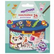 Наклейки из EVA "Зверушки", 24 штуки, ассорти, ЮНЛАНДИЯ, 662686 - Премиум Сервис