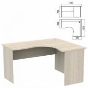 Стол компактный "Арго", 1400х1200х760 мм, правый, ясень шимо (КОМПЛЕКТ) - Премиум Сервис