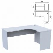 Стол компактный "Арго", 1600х1200х760 мм, правый, серый (КОМПЛЕКТ) - Премиум Сервис