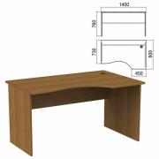 Стол эргономичный "Арго", 1400х900х760 мм, правый, орех (КОМПЛЕКТ) - Премиум Сервис