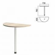 Стол приставной полукруг "Арго", 730х400х760 мм, ясень шимо/опора хром (КОМПЛЕКТ) - Премиум Сервис
