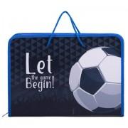 Папка для труда на молнии с ручками ПИФАГОР А4, пластик, откидная планка, органайзер, ручки-шнурок, "Game begin", 270879 - Премиум Сервис