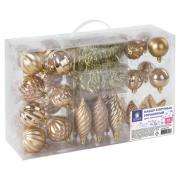 Набор украшений для ели ЗОЛОТАЯ СКАЗКА, 39 предметов, золотистый цвет, 591128 - Премиум Сервис