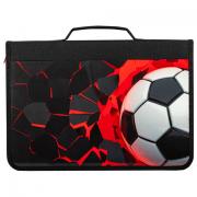 Папка для труда на молнии BRAUBERG А4 с ручкой, 1 отделение, органайзер, "Black football", 270992 - Премиум Сервис