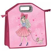 Папка-сумка ЮНЛАНДИЯ, 1 отделение, фетровые ручки, 34х30х11 см, "Girl and dog", 270997 - Премиум Сервис