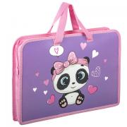 Папка на молнии с ручками ЮНЛАНДИЯ А4, 1 отделение, пластик, ширина 45 мм, "Sweet Panda", 271456 - Премиум Сервис