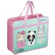 Папка на молнии с ручками BRAUBERG А4, 1 отделение, пластик, 80 мм, "BEST PALS", 271467 - Премиум Сервис