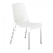 Стул для столовых, кафе, дома SHT-S75, серебристый металлический каркас, пластик белый - Премиум Сервис