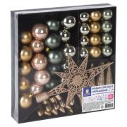 Набор украшений для ели ЗОЛОТАЯ СКАЗКА, 43 предмета, цвет золото + перламутр, 591129 - Премиум Сервис