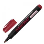 Маркер перманентный ОФИСМАГ, КРАСНЫЙ, круглый наконечник, 3 мм, с клипом, 151199 - Премиум Сервис