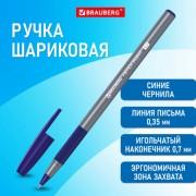 Ручка шариковая с грипом BRAUBERG "i-STICK POINT", СИНЯЯ, корпус серый, линия письма 0,35 мм, 144021 - Премиум Сервис