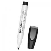 Маркер стираемый на магните со стирателем для белой доски ЧЕРНЫЙ, BRAUBERG UNIVERSAL, 152490 - Премиум Сервис