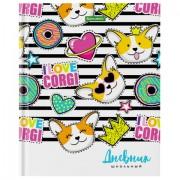 Дневник 1-11 класс 40л, твердый, BRAUBERG, глянцевая ламинация, Корги, 106854 - Премиум Сервис