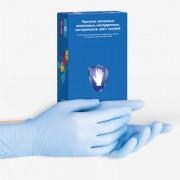 Перчатки нитриловые смотровые 50 пар (100шт), размер S (малый), голубые, SAFE&CARE, ZN302, ZN 302 - Премиум Сервис