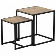 Стол журнальный "Терса", 490х490х560/390х390х460 мм, КОМПЛЕКТ 2шт, металл/ЛДСП дуб сонома - Премиум Сервис