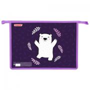 Папка для тетрадей ПИФАГОР А4, 1 отделение, картон/пластик, на молнии, Happy bear, 272126 - Премиум Сервис