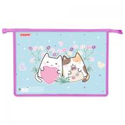 Папка для тетрадей ПИФАГОР А4, 1 отделение, картон/пластик, на молнии, Cat friends, 272127 - Премиум Сервис