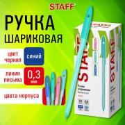 Ручка шариковая STAFF "CANDY PASTEL", СИНЯЯ, корпус ассорти, игольчатый узел 0,6 мм, линия 0,3 мм, 144235 - Премиум Сервис