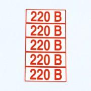 Знак электробезопасности "Указатель напряжения 220 В", КОМПЛЕКТ 20 штук, 20*50 мм, пленка, Z05 - Премиум Сервис