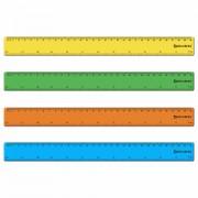 Линейка пластиковая 30 см, BRAUBERG, непрозрачная, неоновая, ассорти, 210839 - Премиум Сервис