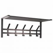 Вешалка настенная с полкой "Торонто-21", 270*670*270 мм, 5 крючков, металл, черная, ВСПТ21 Ч - Премиум Сервис