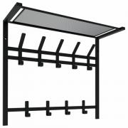 Вешалка настенная с полкой 2 яруса "Торонто-22", 585*670*270 мм, 9 крючков, металл, черная, ВСПТ22 Ч - Премиум Сервис