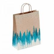 Крафт пакет бумажный Лес 26х15х35см с кручеными ручками, плотность 80 гр/м2, 112498 - Премиум Сервис