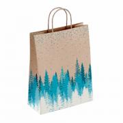 Крафт пакет бумажный Лес 26х15х35см с кручеными ручками, плотность 80 гр/м2, 112498 - Премиум Сервис