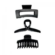 Крабы для волос НАБОР 3 шт, 8,5см/9см/11см, матовый, чёрный MONTE VITA 457032 - Премиум Сервис